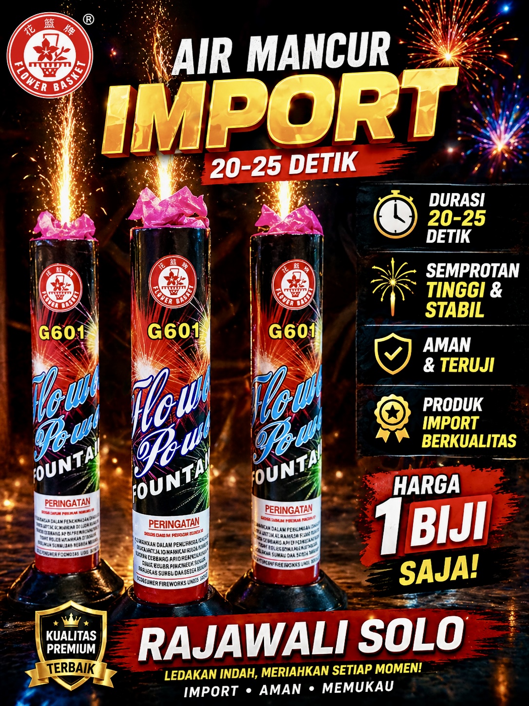 AIR MANCUR FLOWER POWER FOUNTAIN / 1 BIJI / 20-25 detik