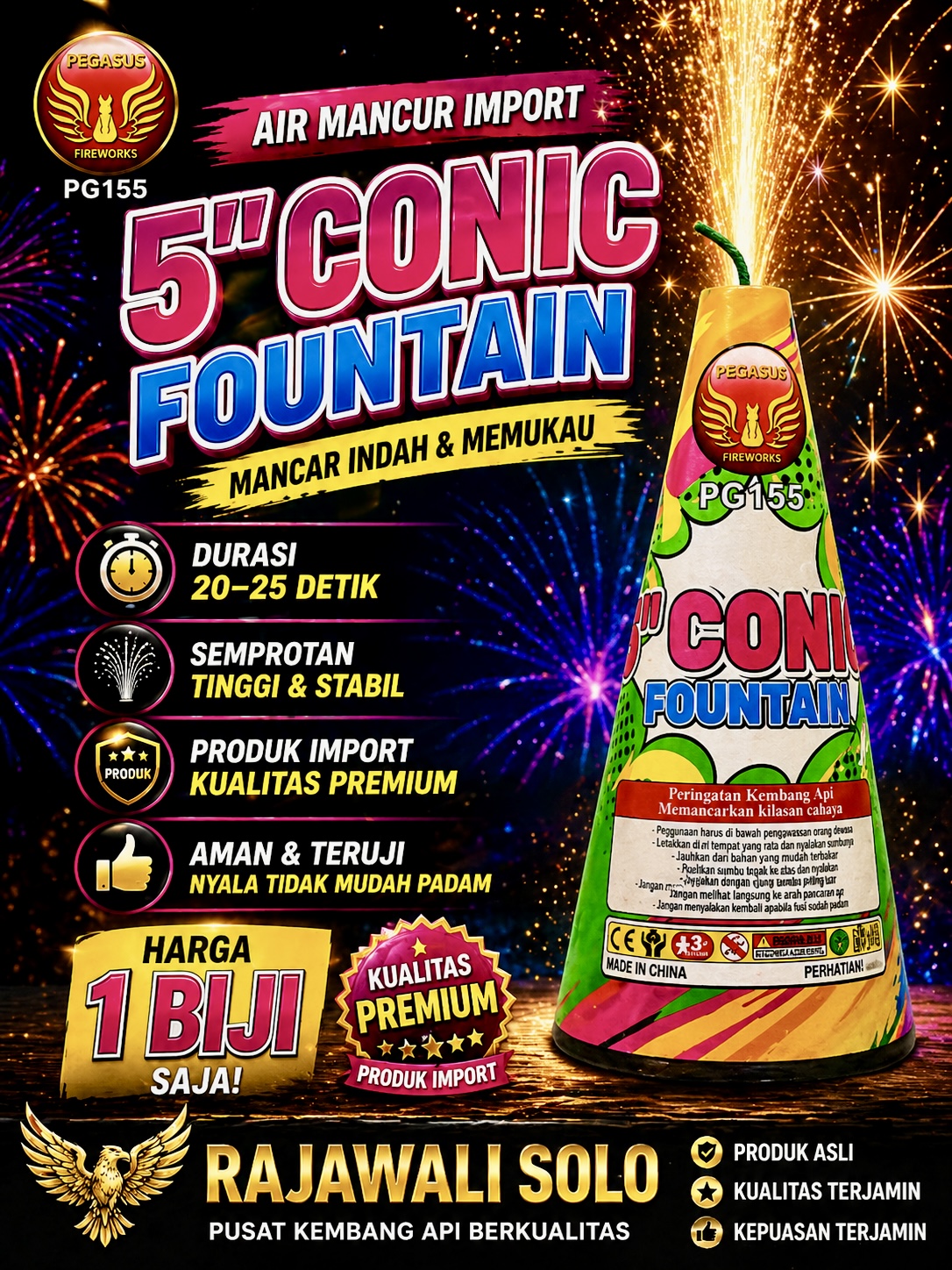AIR MANCUR FOUNTAIN CONIC 5” / HARGA 1 BIJI