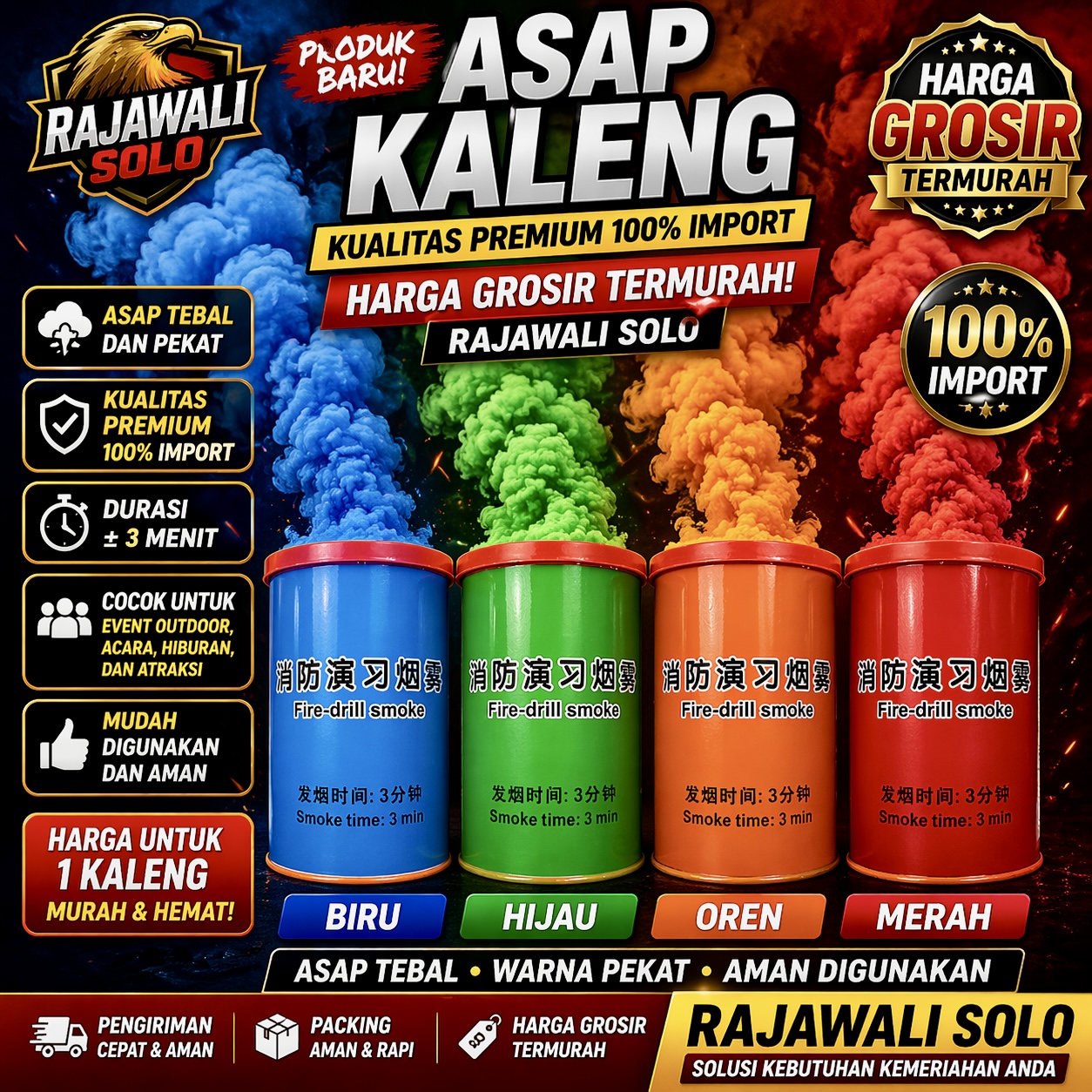 ASAP KALENG 3 MENIT / WARNA HIJAU / ASAP KALENG IMPORT PRODUK BARU