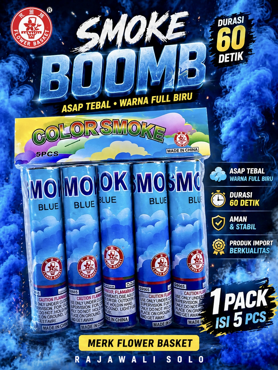 COLOR SMOKE / SMOKE BOMB / MERK FB 1 Pack isi 5 Pcs 