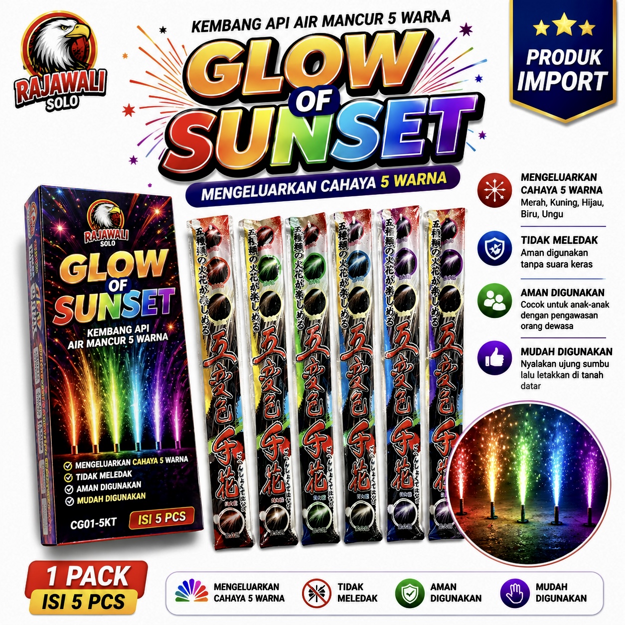 GLOW OF SUNSET 5 WARNA - 1 BUNGKUS ISI 4 PCS