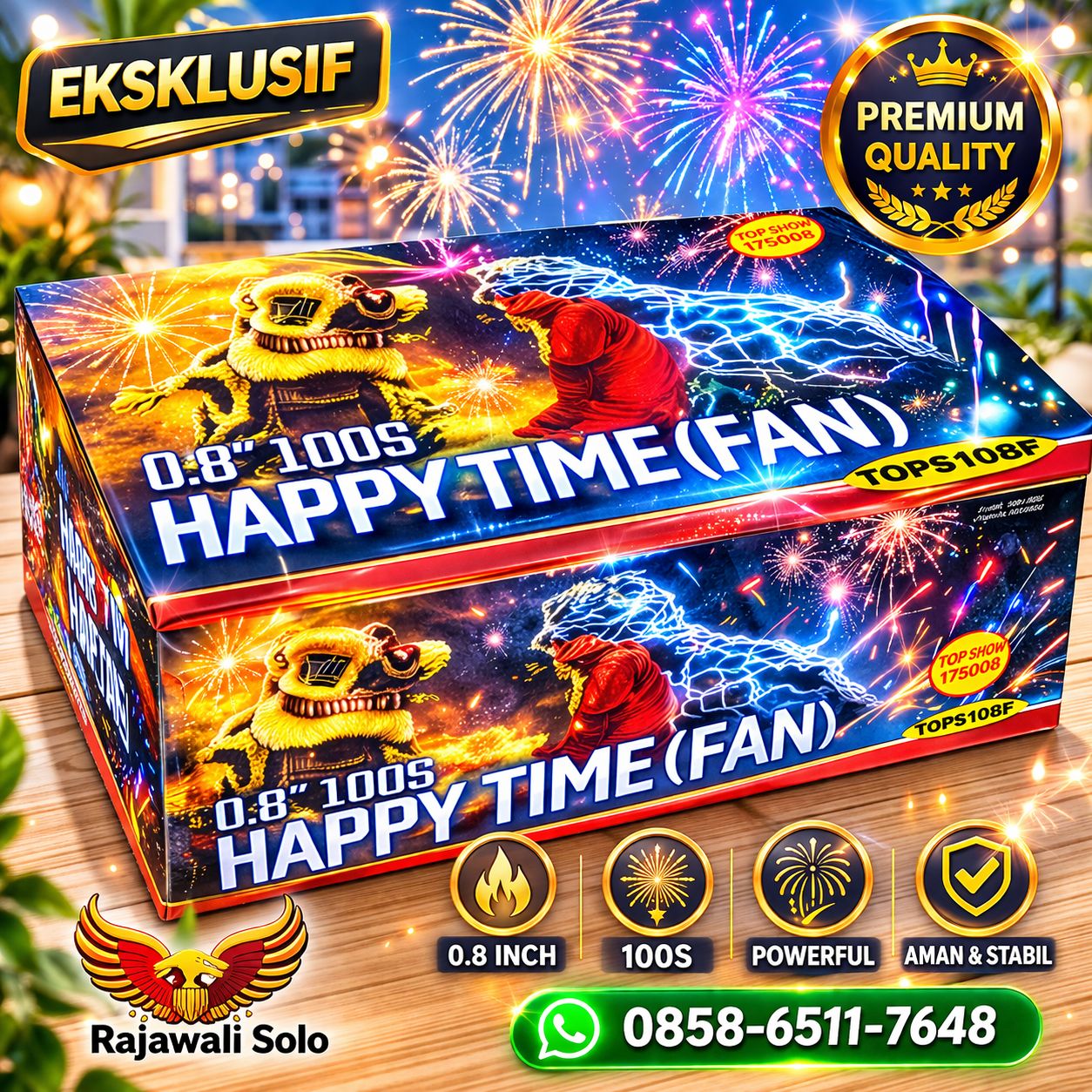 HAPPY TIME FAN 100 SHOT 0,8 INCHI