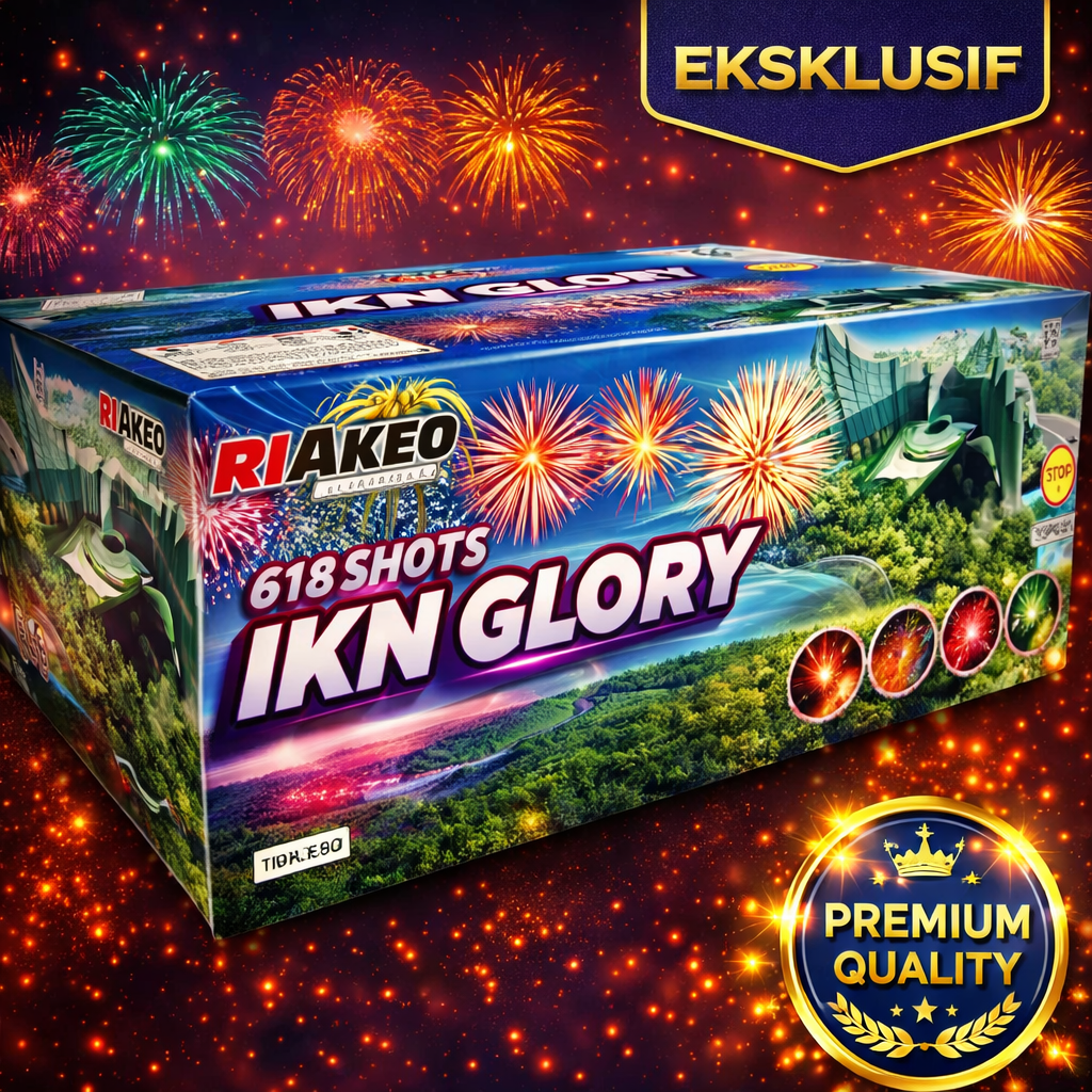 Kembang Api Cake TOP6181 IKN GLORY 618 Shots 0.8 + 1.0 + 1.2 Inch Cake Firework