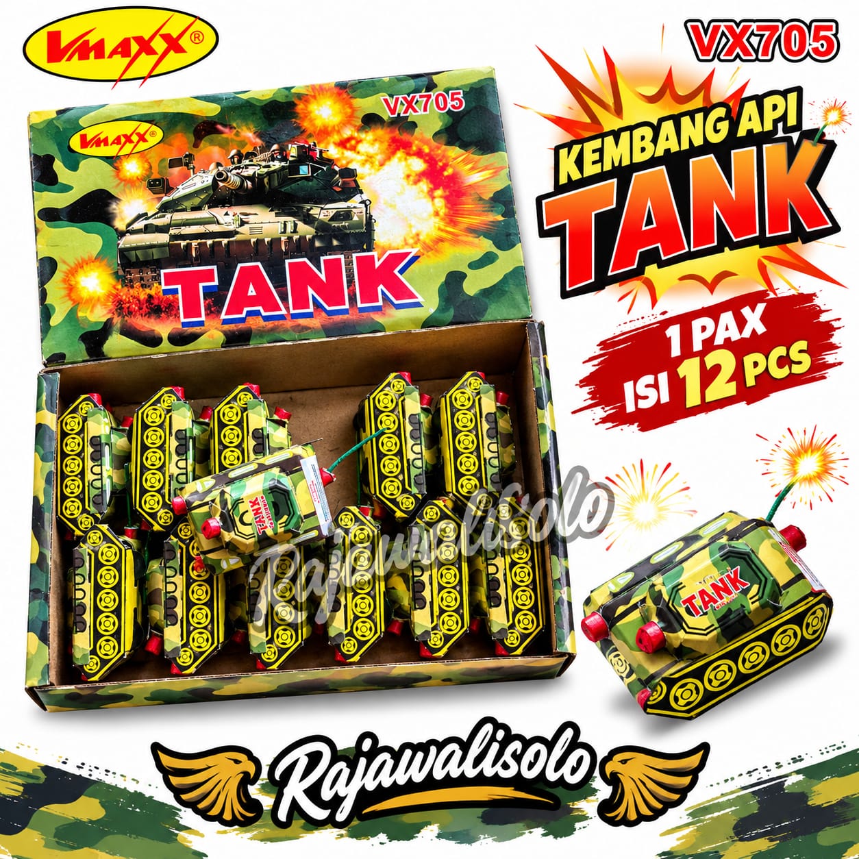 Kembang api Tank 1 dus isi 12 pcs 