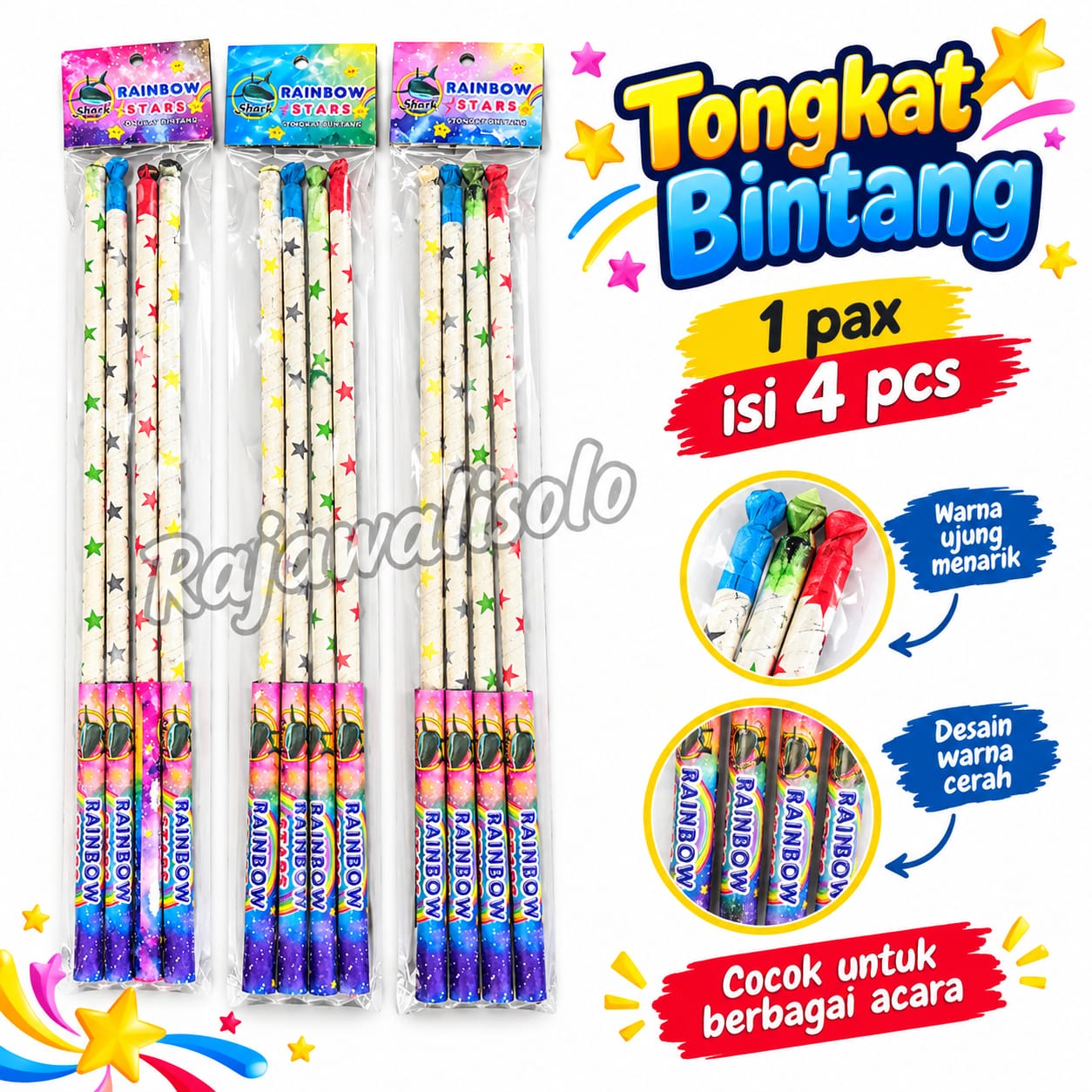 Rainbow star / tongkat bintang 1 pax isi 4 pcs  