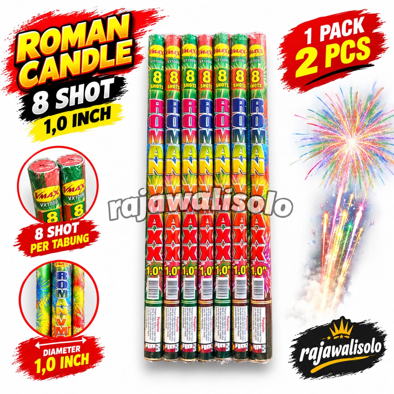 Roman candle 1,0 inch 1 pax 2 pcs 