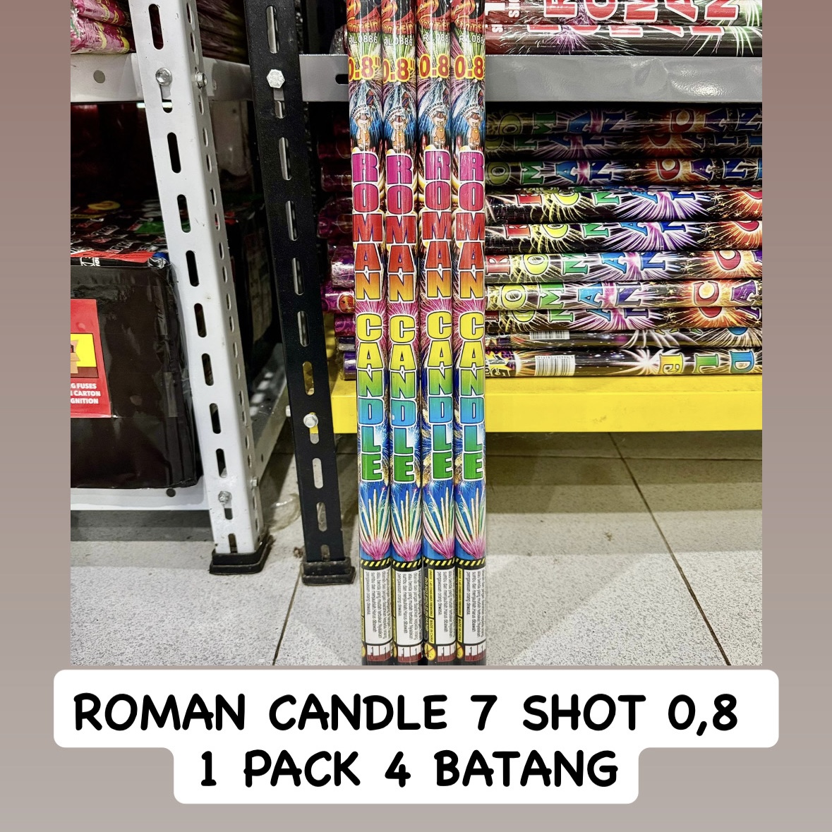 ROMAN CANDLE 7 SHOT 0,8 / 1 PACK 4 BATANG )