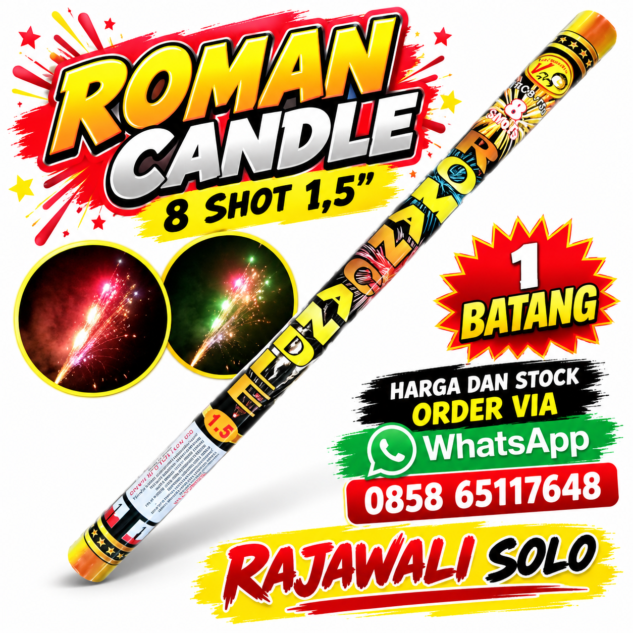 Roman Candle 8 Shot 1,5 Inch