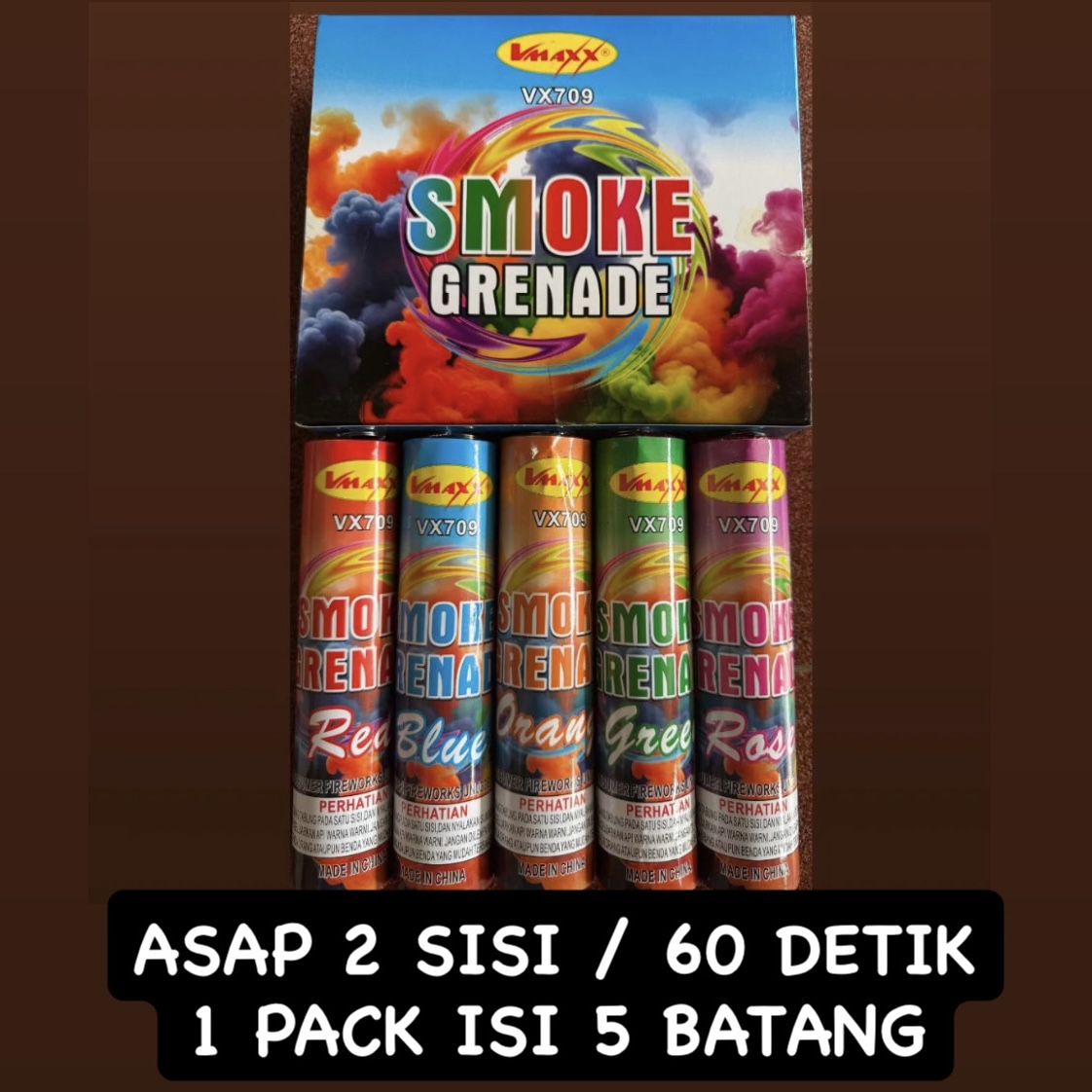 SMOKE GRENADE V MAXX VX 709 / ASAP 2 SISI / 1 PAK ISI 5 PCS