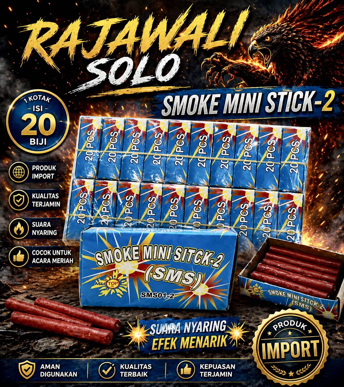 SMS 2 bang / smoke mini stick / 1 box isi 20 Pcs 