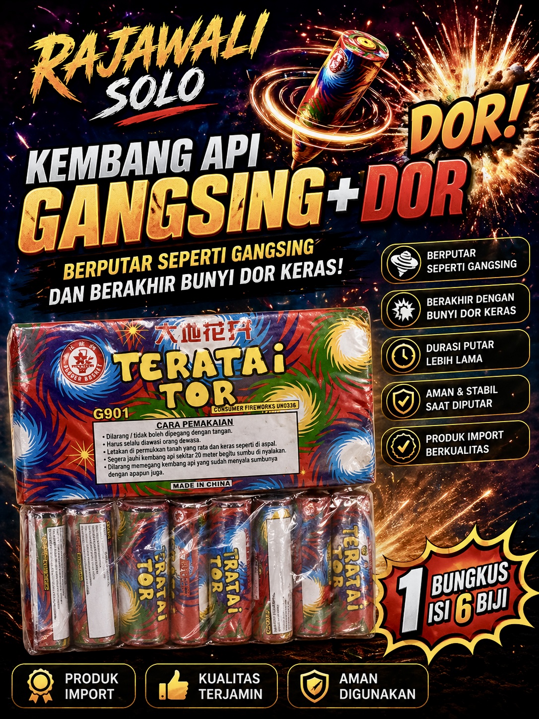 TERATAI TOR 1 PACK ISI 6 PCS / BERPUTAR + DOR 